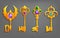 Golden cartoon keys.