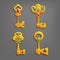 Golden cartoon keys.