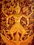 Golden Carved Wood, Indra Stepped on Garuda