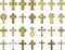 Golden Catholic cross icons