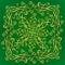 Golden Celtic style vintage ornament with clovers vector Saint-Patrick`s Day pattern tile