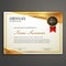 Golden certificate template design vector