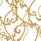 Golden chain glamour baroque style seamless pattern background