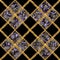 Golden chain glamour plaid snakeskin seamless pattern illustration