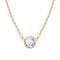 Golden chain necklace with round diamond pendant