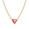 Golden chain necklace with triangle ruby pendant