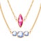 Golden chain necklaces set with ruby and diamonds gemstones pendants.