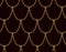Golden chain seamless pattern on chocolate brown background. Gold Dragon scale art.