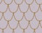 Golden chain seamless pattern on pale pink background. Gold Dragon scale art.