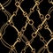 Golden Chains Fashion Seamless Pattern. Fabric Background with Gold Chain. Luxury Design with Jewelry Elements Textile