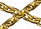 Golden chains kept toghether by a central chain element