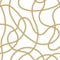 Golden Chaotic Ropes and Sea Objects Seamless Pattern.