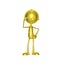 Golden character with salute