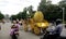 Golden chariot in city