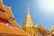 Golden chedi stupa and umbrella in Wat Phra That Doi Suthep temple