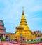 Golden chedi of Wat Phra That Hariphunchai Temple, Lamphun, Thailand