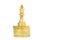 Golden chess piece with gold coin