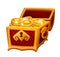 Golden chest with coins