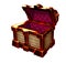 Golden chest open empty realistic illustration isolate.