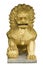 Golden chinese sculpture of the lion