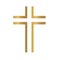 Golden christian cross icon