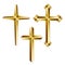 Golden christian crosses