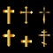 Golden christian crosses