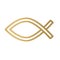 Golden christian fish jesus symbol
