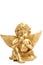 Golden christmas figurine with trumpet