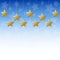 Golden christmas stars, on fading blue background, vector illustration