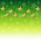 Golden christmas stars, on fading green background, vector illustration