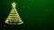 Golden Christmas tree on a green background