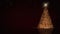 Golden Christmas Tree Particles Dark Red with Snow 4K Loop