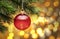 Golden Christmas Tree Scene Lights Background