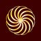 Golden circle vortex logo Abstract minimalsymbol