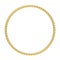 Golden circular rope. Pigtail. Metal rope. Golden wire rope or golden sling. Use for industrial or jewelry background.