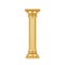 Golden Classic Greek Column Pedestal. 3d Rendering