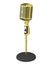 Golden classic microphone on black stand