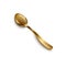 Golden clean teaspoon or soup spoon 3d realistic vector illustration isolated.