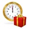 Golden Clock - Red Gift Box and Last Minute Gift Icon