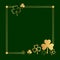 A golden clover border design on dark green