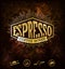 Golden Coffee Labels and Coffee Beans Background