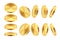Golden coin animation. Realistic money casino currency golden dollar coins game coins template. 3D cash jackpot