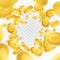 Golden coin explosion realistic abstract background