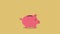 Golden coins falling into a cute pink Piggy Bank Loop with space for your text.