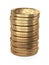 Golden coins heap. Cash treasure and money savings concept