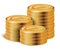 Golden Coins Stacks, Vector Illustration.