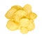 Golden color potato chips, crunchy and wavy