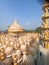 golden colored minaret view of masque