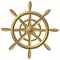 Golden compass - windrose - steering wheel